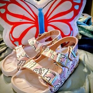 Birkenstock Pink Cloud and Butterfly Kids Sandals